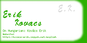erik kovacs business card